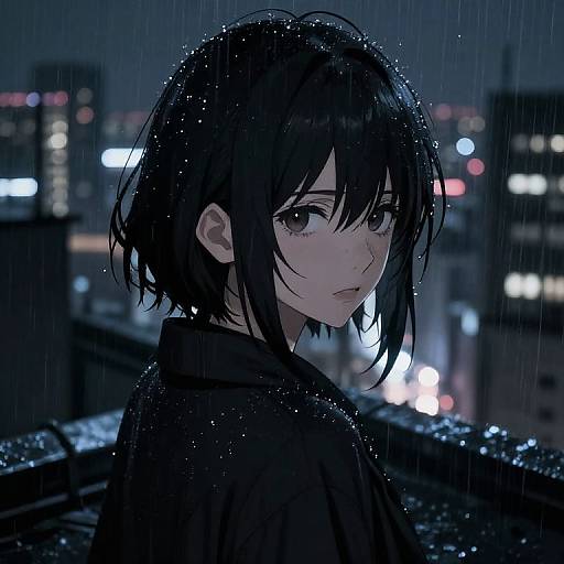 Dramatic Anime Girls in Rain