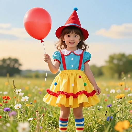 Joyful Girl in Sunny Meadow