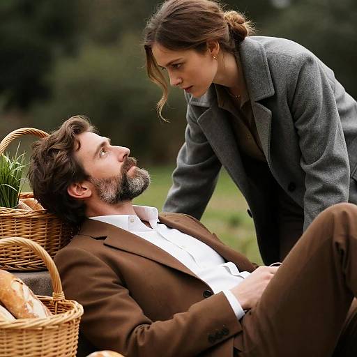 Couple Relaxing in Nature's Embrace