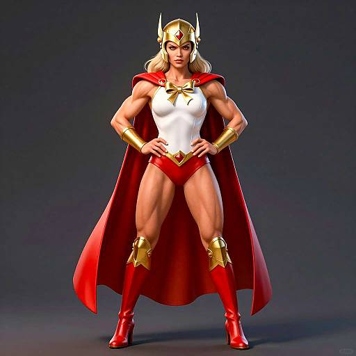 Muscular Blonde Superhero Illustration