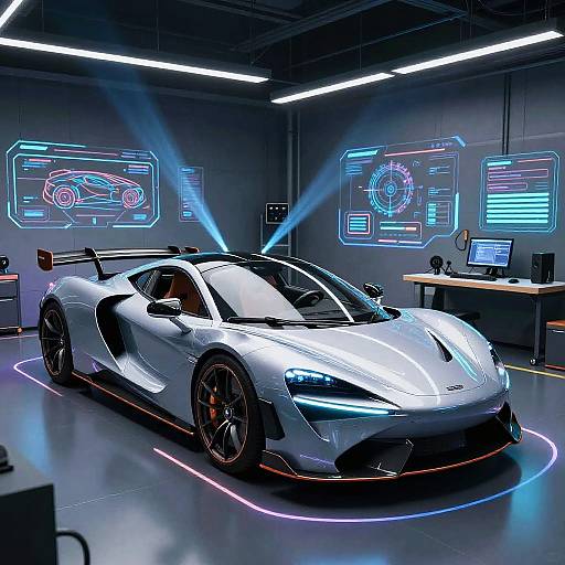 Futuristic Hybrid Electric Sports Car Generator