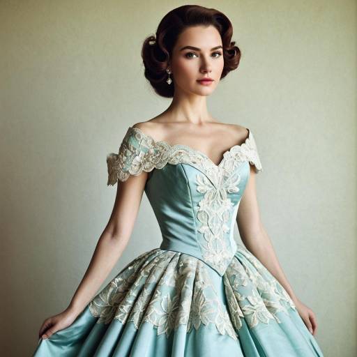 Elegant Vintage Dress with Lace Details
