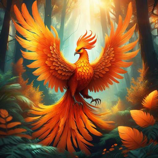 Majestic Phoenix in Enchanted Forest