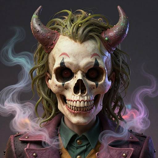 Hyperreal Gothic Joker Skull Portrait