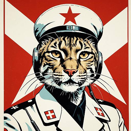 Soviet Propaganda Nurse Lynx Illustration