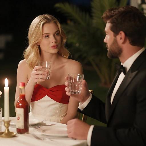 Romantic Evening: Couple in Outdoor Setting