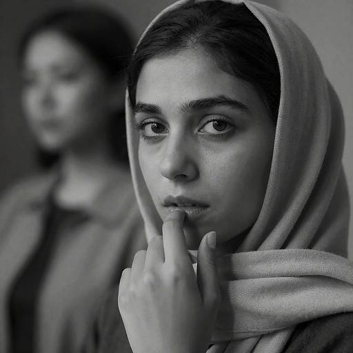 Contemplative Portrait in Black and White