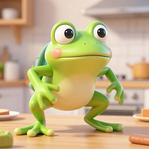 Playful Cartoon Frog in Blender