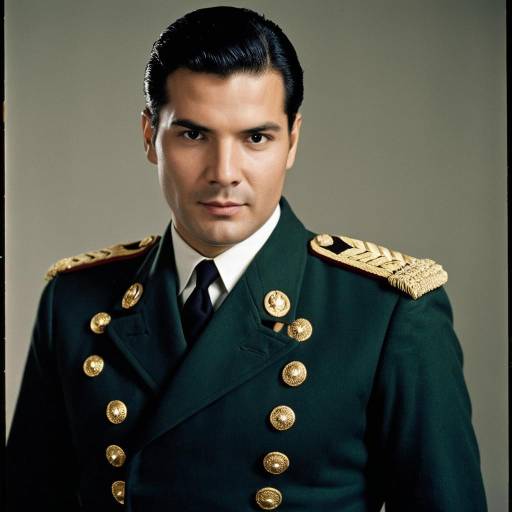 Man in Formal 1950s Military Jacket