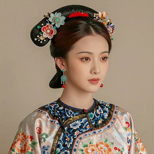 Asian Woman in Traditional Chinese Dress