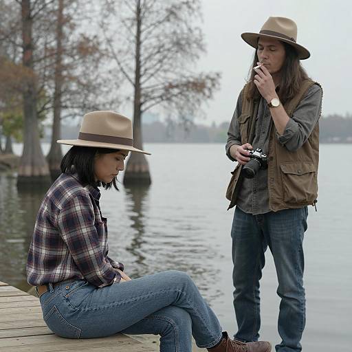 Contemplation by the Tranquil Lake