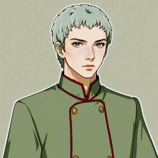 Illustration of Ashe ubert, fire emblem in the style of Muku (muku-coffee)