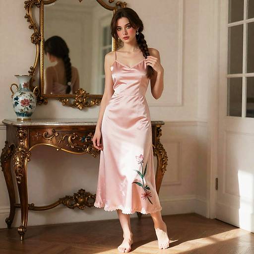 Aerith in Pink Silk Boudoir Light