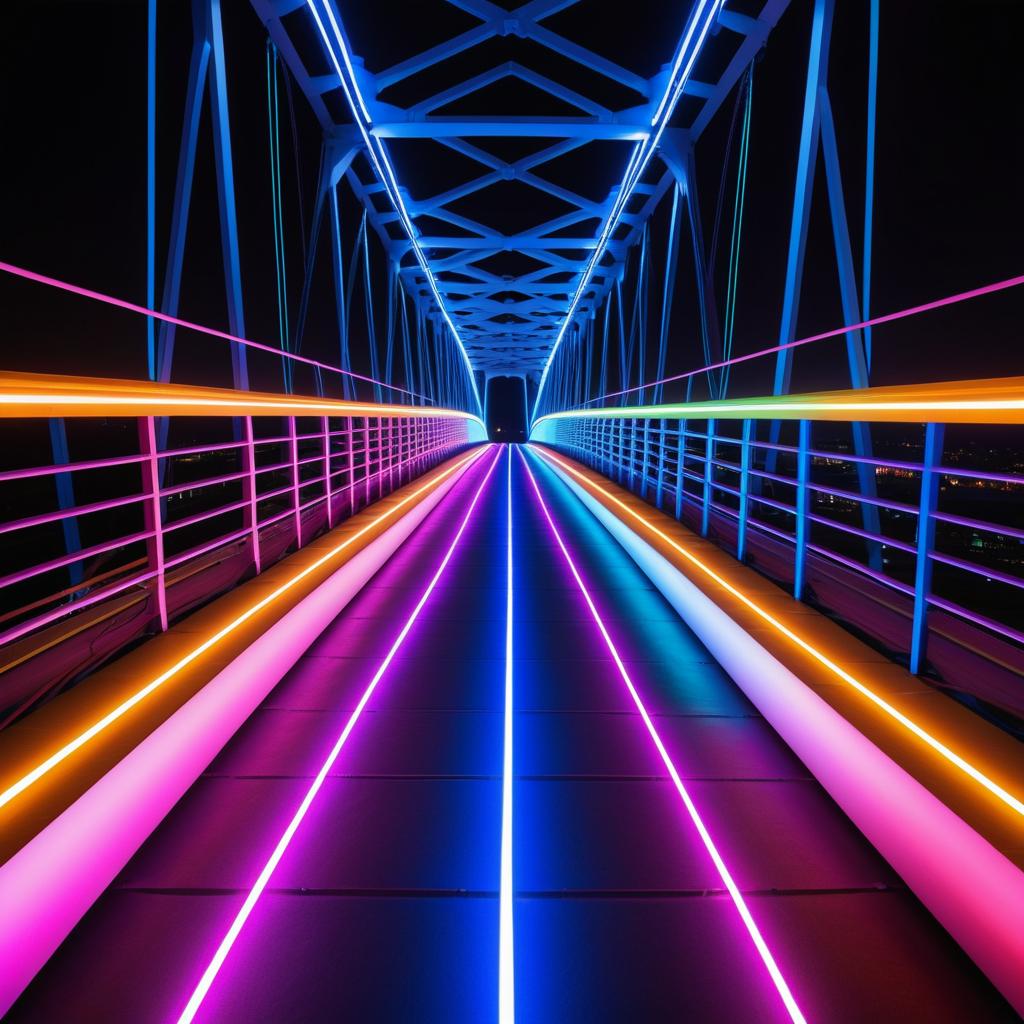 Vibrant Electro Bridge with Radiant Lights