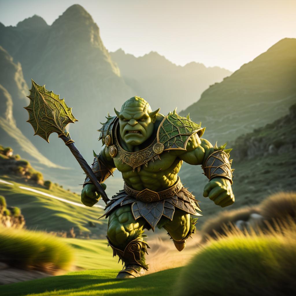 Dynamic Topiary Orc Warrior in Fantasy