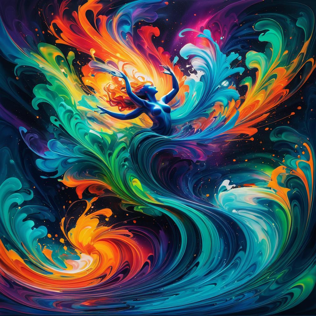 Mystical Creature in Vibrant Color Explosion