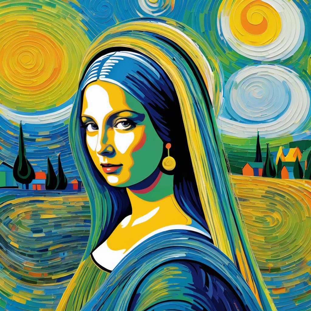 Mona Lisa in Van Gogh's Vibrant Style