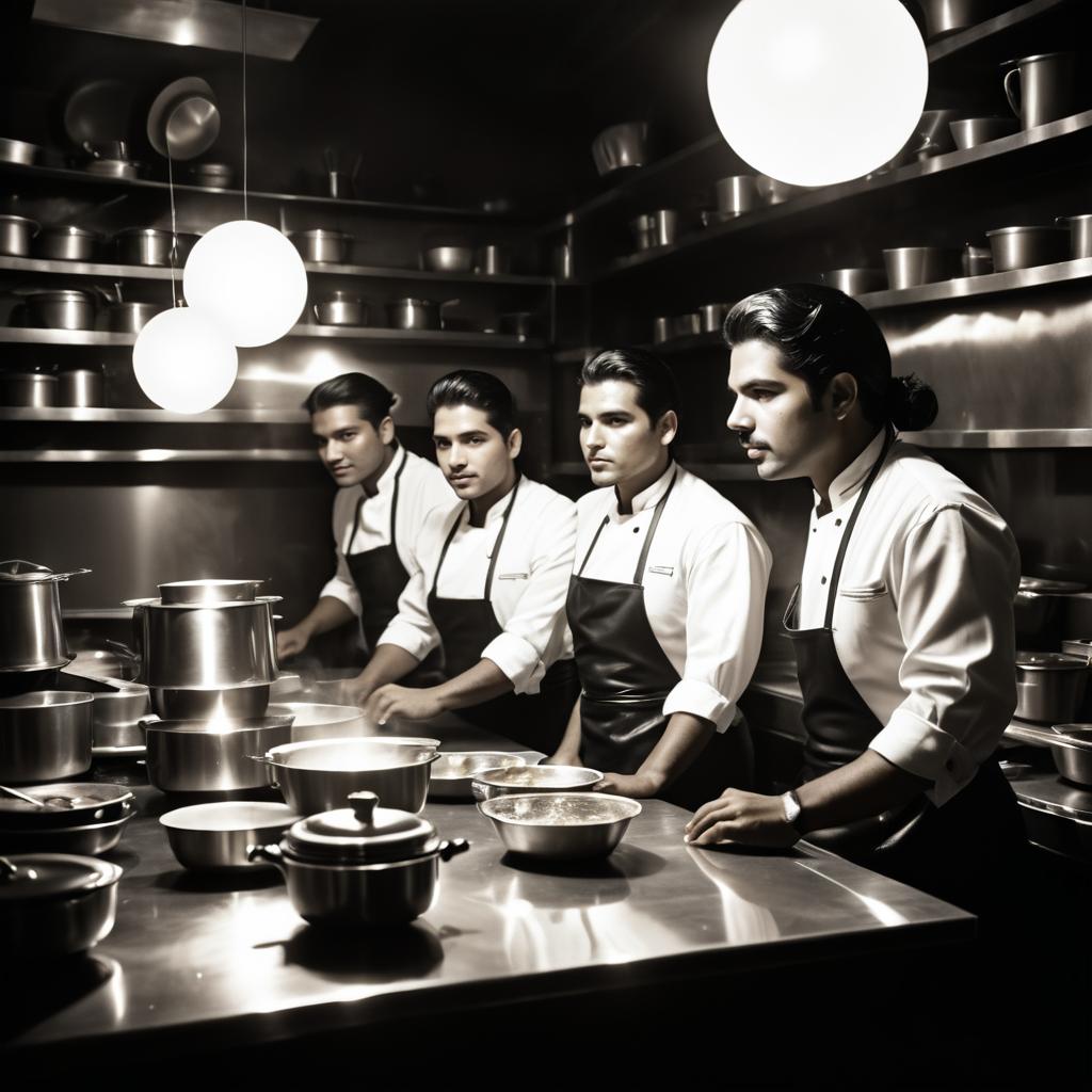 Candid Peruvian Chefs in Vintage Style