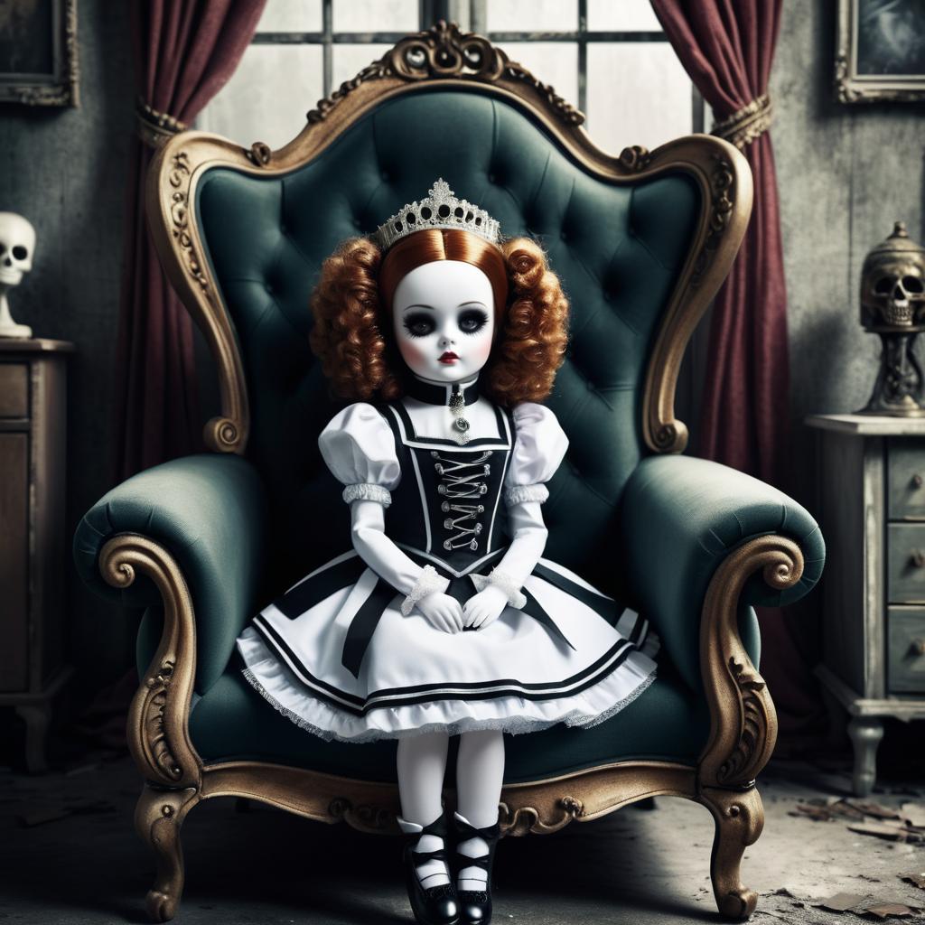 Intense Doll in Aesthetic Horror Scene