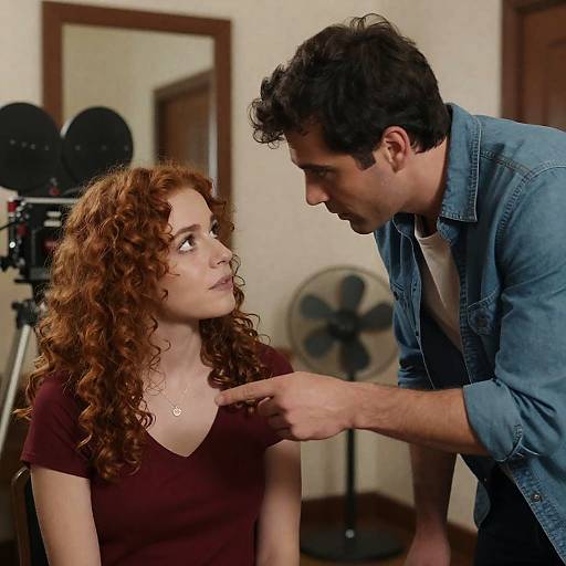 Intense Moment in a Film Studio