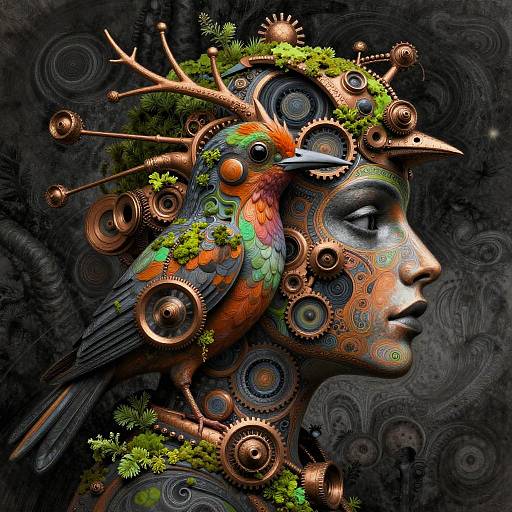 Steampunk Avian Abstract Portrait