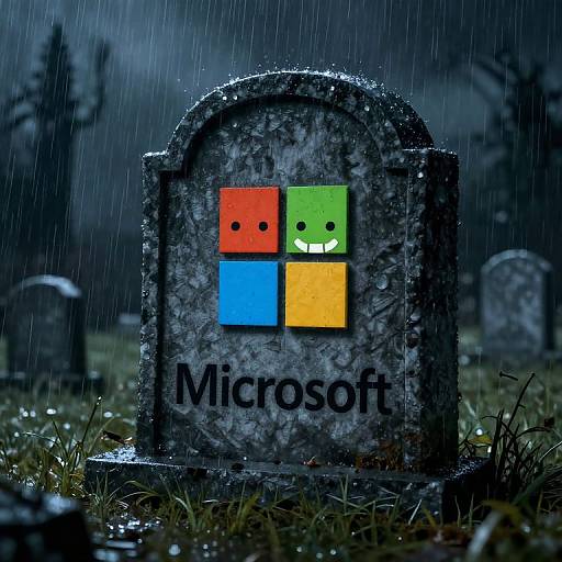 Kawaii Microsoft Logo Tombstone Horror