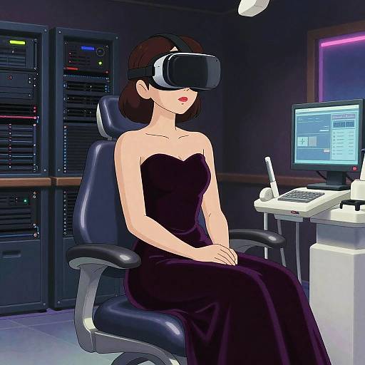 Ghibli Style Woman in VR Dentist Chair