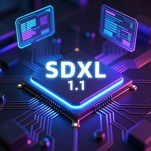 Futuristic AI Chip Cyberpunk Macro