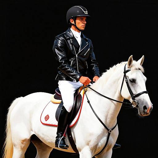 Patrick Nagel Style Horse Rider