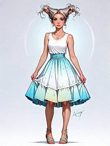 Casual Summer Woman in White Mini Dress