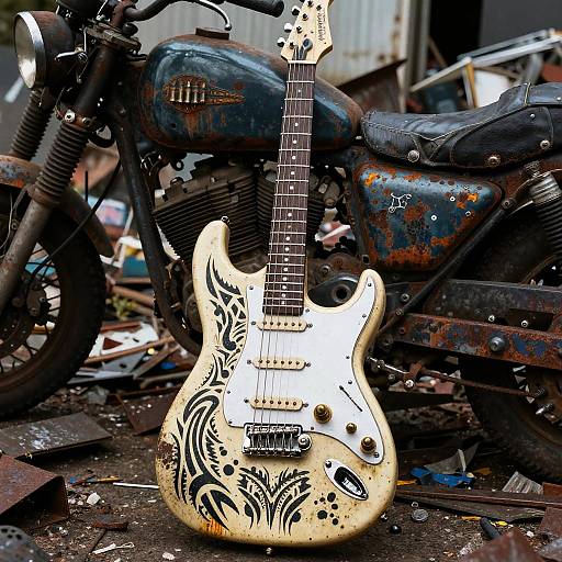 Rugged Tribal Electric Guitar Scene