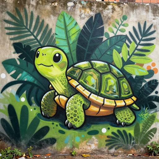 Cute Turtle Urban Jungle Graffiti
