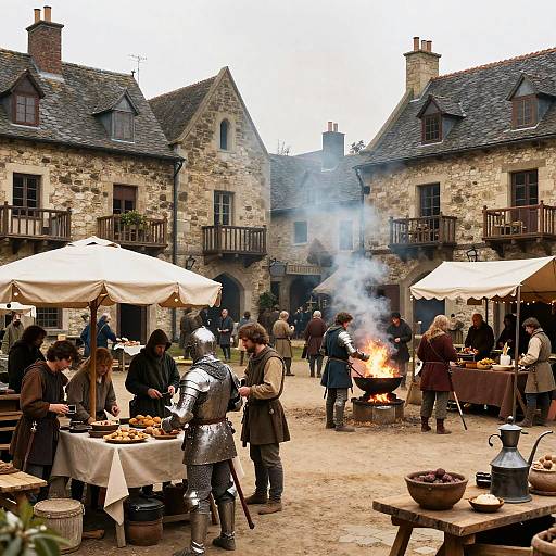 Vibrant Medieval Market Scene