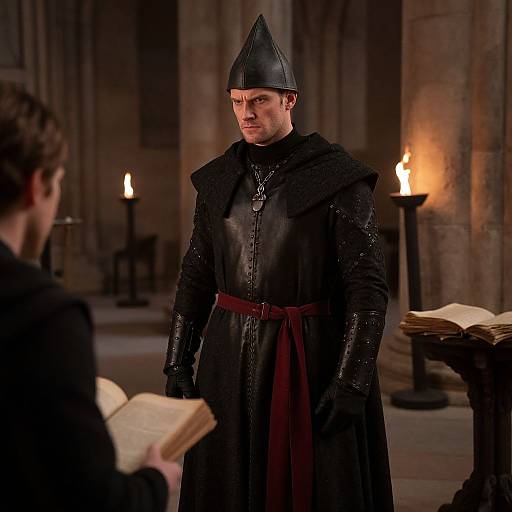 Inquisitor in Medieval Cathedral