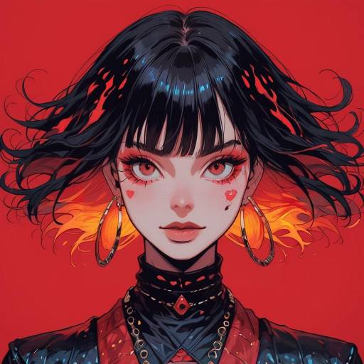 Fiery Woman in Bold Red Fashion