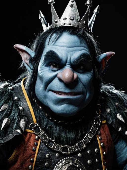 Man in King Gristle Trolls Costume Portrait