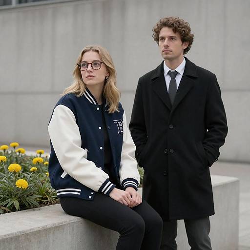 Man and Woman in Urban Setting