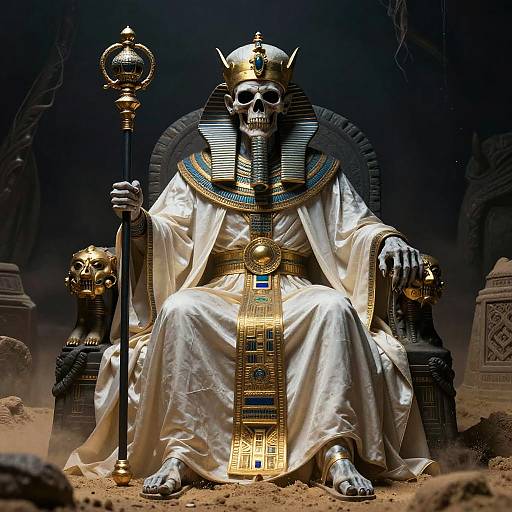 Ancient Undead Pharaoh on Throne
