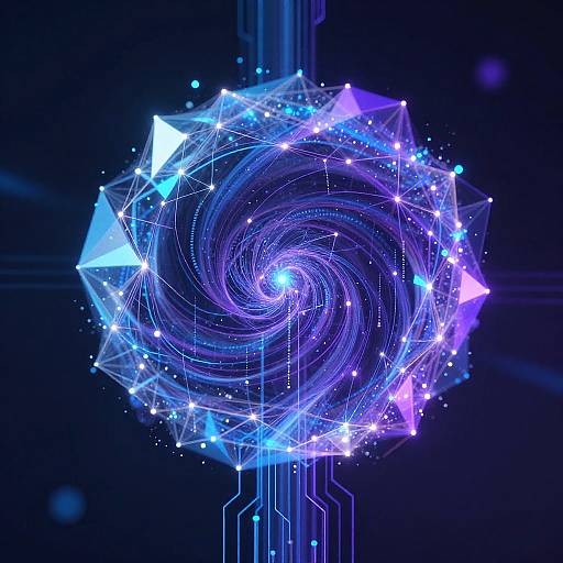 Abstract AI Visualization with Geometric Shapes