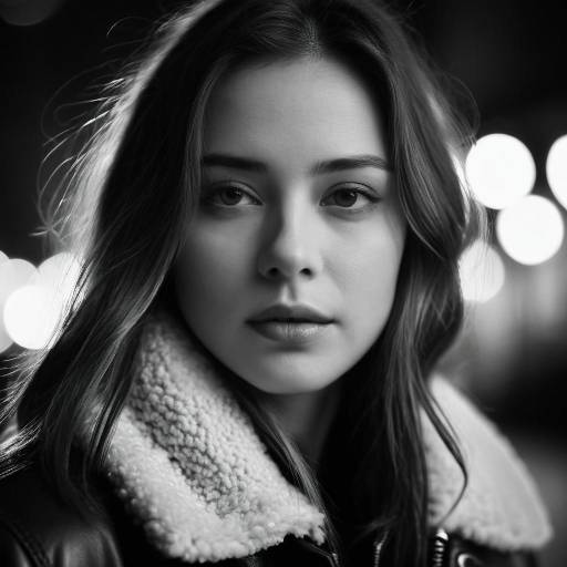 Close-Up Portrait of Young Woman in Shearling Jacket