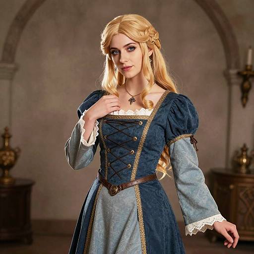 Medieval Blonde Woman Role Cosplay
