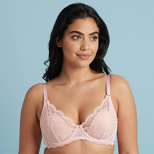 Portrait of a Woman in Pink Lingerie