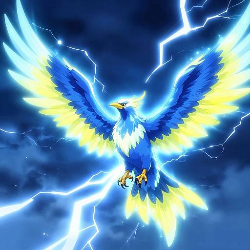 Electric Thunderbird with Lightning Wings