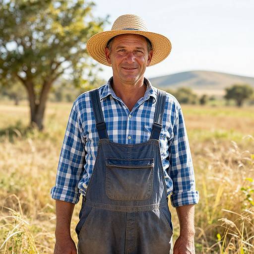 Friendly Farmer in Sunny Countryside