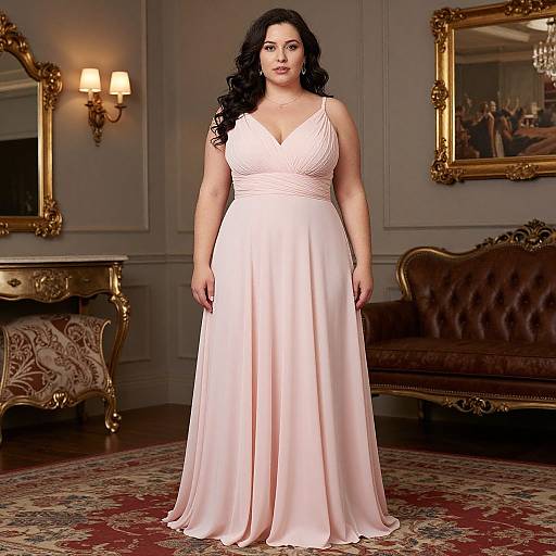 Plus Size Pink Evening Gown