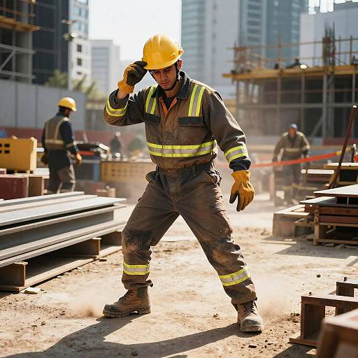 Urban Construction Worker in Action