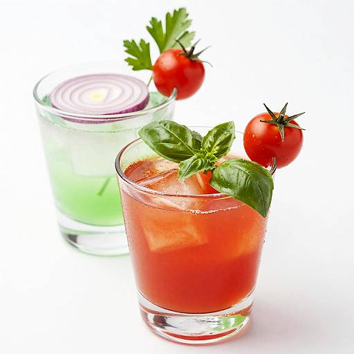Vibrant Garnished Refreshing Drinks