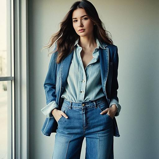 Hourglass Woman in Medium Denim Set