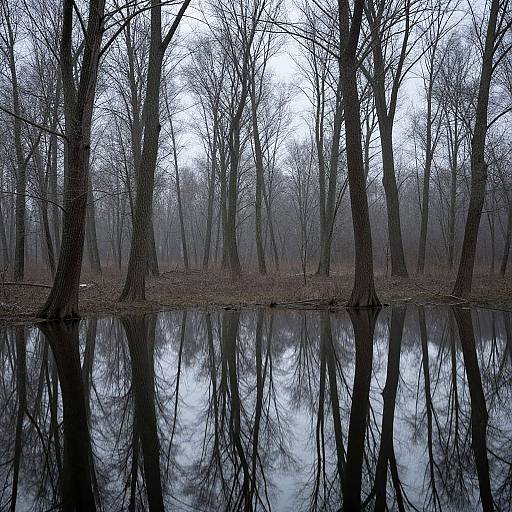 Ethereal Forest Reflecting Forgotten Dreams