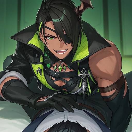 Illustration of Aragami oga, holostars in the style of Chorefuji